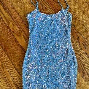 Lady Black Tie- Stardust Sequin Mini Dress